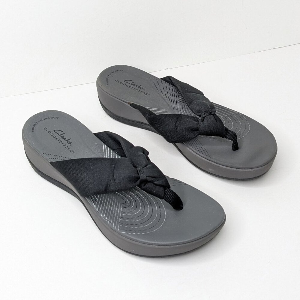 Clarks Arla Glison Thong Sandals, Black, Women's 9